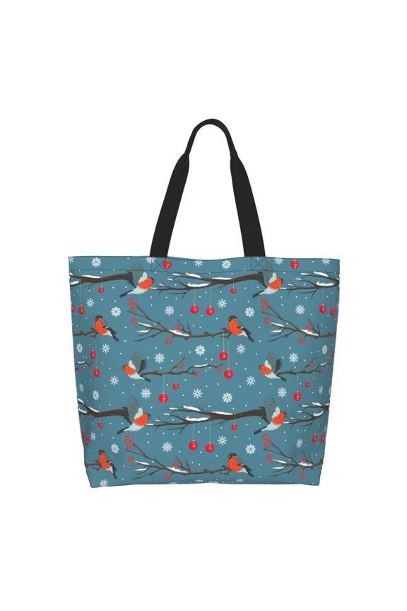 Bullfinches Branches And Balls Tote Bag - Waterproof Lightweight Handbags Travel Shoulder Bag for Hiking Yoga Gym Swimming Travel Beach