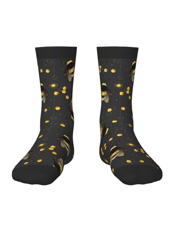 Bumblebee Pattern Children's Socks, Socks Gifts ,kids Crew Soft Cotton Socks , Moisture-Wicking, Durable, Ideal for Daily Wear & Sports
