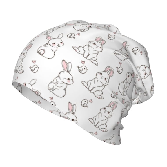 Rateoe Bunny And Bird Kids Beanie Warm Knit Beanie Hats Boys Girls Winter Hat Soft Slouchy Hats for Kids