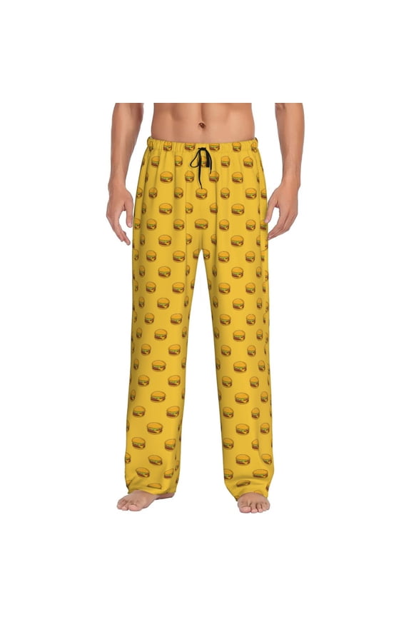Burger 1 Pattern Men’s Ultra-Soft Comfy Pajama Lounge Pants Sleepwear,Comfortable Lounge Wear,lightweight Pajamas, Casual Home Wear-Small