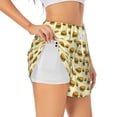 thumbnail image 1 of Rateoe Burgers And Hot Dogs Printed 2 in 1 Women's Workout Shorts for Athletic Gym Running Shorts with Phone Pockets-Medium, 1 of 7