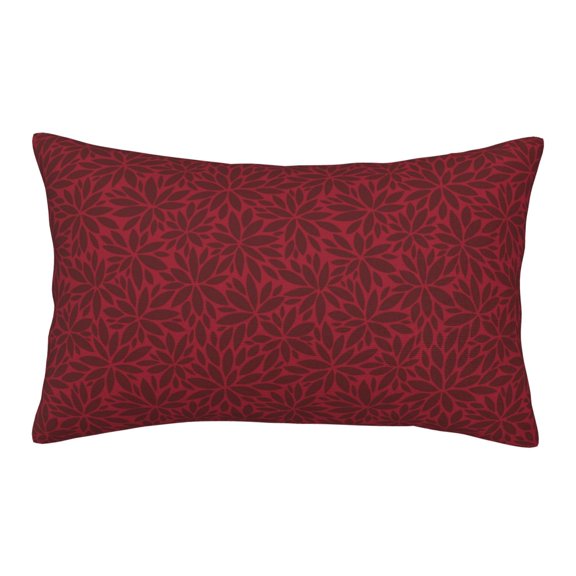 Rateoe Burgundy Floral Pattern Pillow Covers with Invisible Zipper(Pillows are not Included) Standard Pillowcases-14"x20"