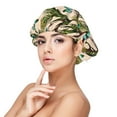 thumbnail image 1 of Rateoe Butterflies And Peacock Feathers Pattern Silk Satin Hair Bonnet for Sleeping, Adjustable Sleep Cap Turban for Women , Curly Straight Hair Long Large Braid, 1 of 6