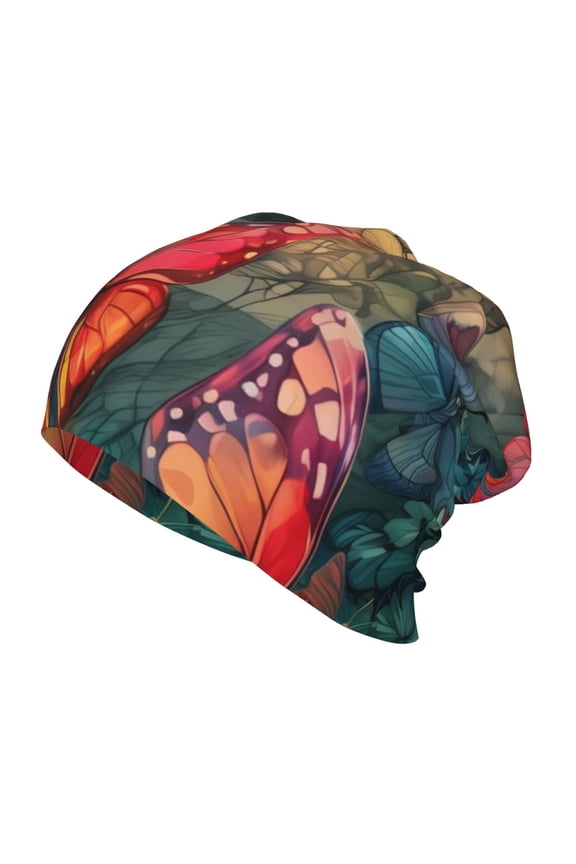 Butterflies On Rocky Cliff Kids Beanie Warm Knit Beanie Hats Boys Girls Winter Hat Soft Slouchy Hats for Kids