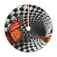 thumbnail image 1 of Rateoe Butterflies Optical Illusion Pattern Christmas Tree Skirt with Ties, Christmas Tree Decorations, Farmhouse Christmas Decor Xmas Holiday Decorations-48", 1 of 6