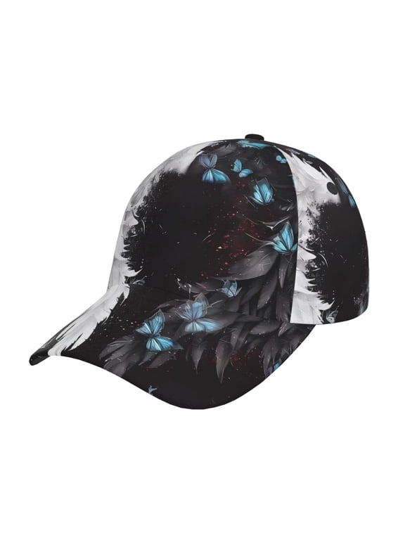 Butterfly Angel Wings Art Pattern Mens Baseball Cap Adjustable Curved Brim Hat, Soft Cotton Sports Cap for Outdoor, Casual, and Everyday Wear, Comfortable & Breathable