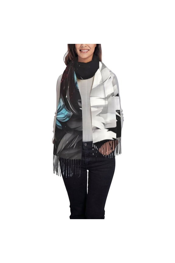 Butterfly Angel Wings Art Women's Traditional Scarf Wrap Tassel Shawl Fringes Neck Head Shawl Retro Scarf