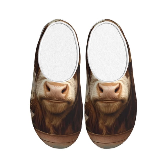 Rateoe Butterfly Cow Barrel Print Women's Men's Cotton Knit Slippers Lightweight Memory Foam Indoor House Shoes with Anti-Skid Sole-44/45