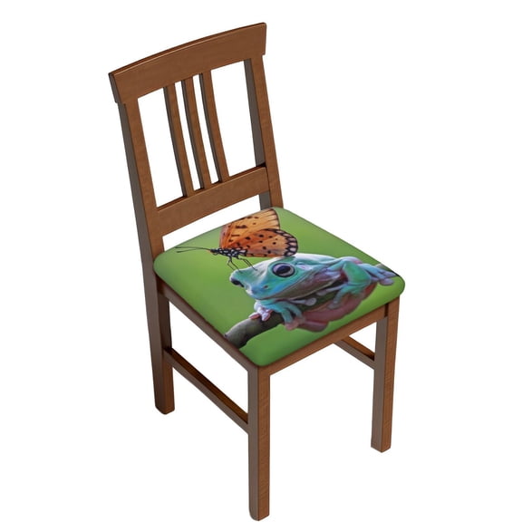 Rateoe Butterfly Landing On Head Dumpy Frog Pattern Square Couch Cushion Covers, Sofa Furniture Protector Slipcover with Bottom Tie rope, Soft Non-Slip Non-Wrinkle Non-Sticky-Four Pieces