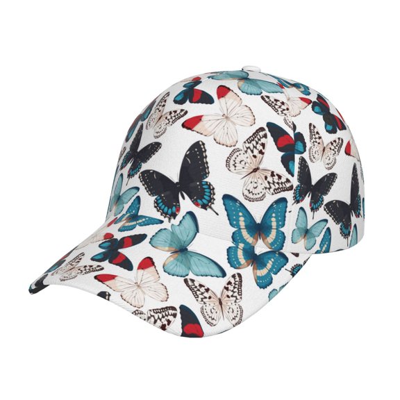 Rateoe Butterfly Pattern Men’s Baseball Cap – Adjustable Curved Brim Hat, Soft Cotton Sports Cap for Outdoor, Casual, and Everyday Wear, Comfortable & Breathable