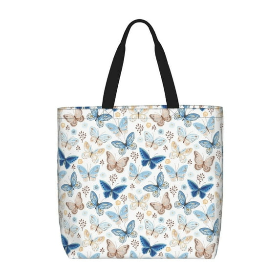 Rateoe Butterfly Print Lightweight Tote Bag for Women, Water-Resistant Shoulder Bag with Zipper, Spacious Casual Handbag for Work, School, Shopping