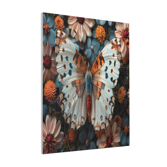 Rateoe Butterfly and Bloom Beauty Pattern Decorative Picture – Unique Modern Wall Art, Ready-to-Hang Canvas Print for Home (Vertical)