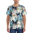 thumbnail image 1 of Rateoe Butterflys Pattern Men’s Baseball Short Sleeve Polo Shirt, Midweight Men's Shirt Golf Shirt Polo Shirts Quick Dry Short-XX-Large, 1 of 7