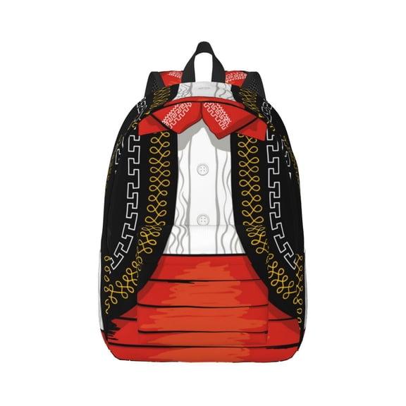 Rateoe CHARRO SUIT Pattern Canvas College Laptop Backpack,Travel Daypack,Durable Rucksack Travel Notebook Bag School Backpack Book Bag for Men Women-Small