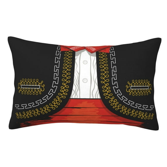 Rateoe CHARRO SUIT Pattern Decorative Pillow Case,Throw Pillow Covers,Plush Pillow Cover,Soft Pillow Case,Velvet Pillow Case-14"x20"