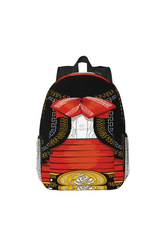CHARRO SUIT Pattern Student Backpack Water-resistant Backpack 15-inch Laptop Backpack Lightweight Adjustable School Backpack
