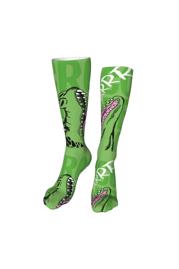 CROCODILE HEAD print Women's Men's Novelty 20in Crew Socks Cotton Socks Knee High Socks for Walking,Running,Nurses,Pregnancy-One Size