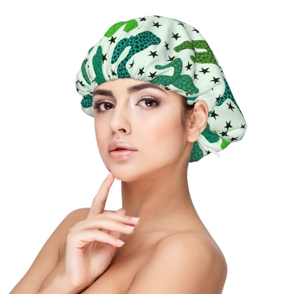 Rateoe Cactus 1 Pattern Silk Satin Hair Bonnet for Sleeping, Adjustable Sleep Cap Turban for Women , Curly Straight Hair Long Large Braid