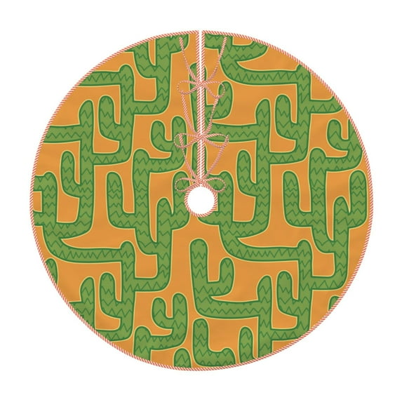 Rateoe Cactus 2 Pattern Christmas Tree Skirt with Ties , Christmas Tree Decorations, Farmhouse Christmas Decor Xmas Holiday Decorations-36"