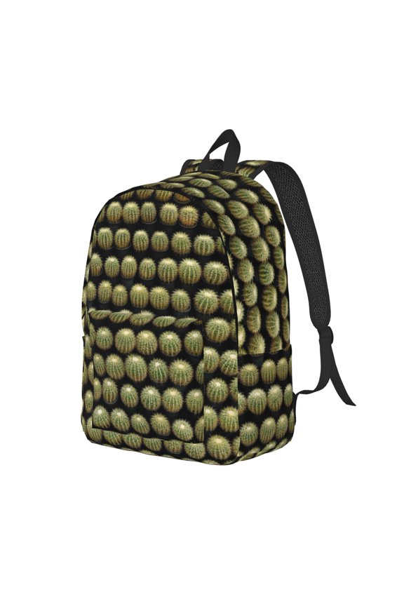Cactus Farmland Pattern Durable Canvas Backpack for Men & Women – Stylish & Lightweight – Adjustable Straps, Multiple Pockets – Fits 15-17 Inch LaptopsMedium