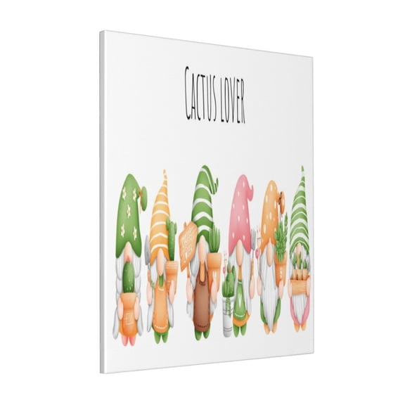 Rateoe Cactus Gnome Pattern Decorative Picture – Unique Modern Wall Art, Ready-to-Hang Canvas Print for Home (Vertical)