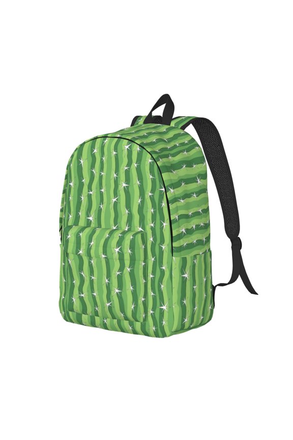 Cactus Pattern Durable Canvas Backpack for Men & Women – Stylish & Lightweight – Adjustable Straps, Multiple Pockets – Fits 15-17 Inch LaptopsMedium