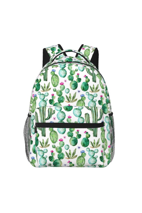 Cactus Plants1 Pattern Casual Backpack for School, Work, Travel Adjustable Straps, Multiple Compartments Ergonomic Design, Fits Laptops and Tablets