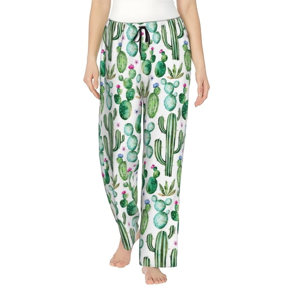 Rateoe Cactus Plants1 Pattern Women’s Ultra-Soft Comfy Pajama Lounge Pants Sleepwear,Comfortable Lounge Wear,lightweight Pajamas, Casual Home Wear-XX-Large