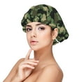 thumbnail image 1 of Rateoe Camouflage Shark Pattern Silk Satin Hair Bonnet for Sleeping, Adjustable Sleep Cap Turban for Women , Curly Straight Hair Long Large Braid, 1 of 6