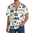 thumbnail image 1 of Rateoe Camping Caravan 2 Pattern Men's Short Sleeve Classic Shirt, Casual Short-Sleeved Shirt, Lightweight Summer Shirt, Cuban Collar Shirt,Button-Front Shirt-Large, 1 of 5