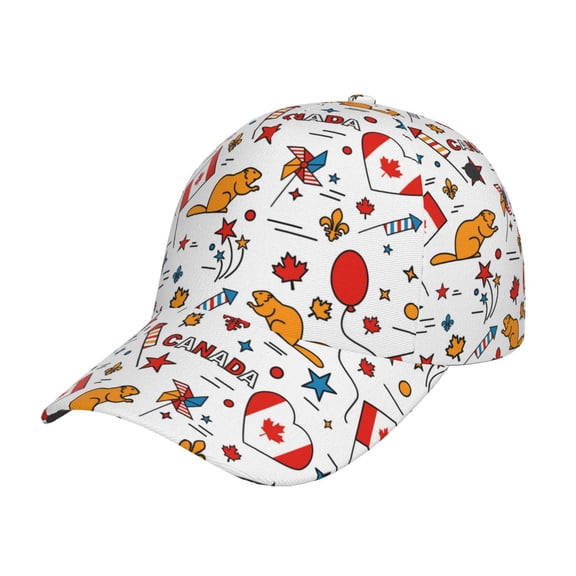 Rateoe Canada Day Pattern Baseball Cap Outdoor Cap Mountain Dad Hat - Unstructured Soft Cotton Cap-Adjustable UV Protection Cap