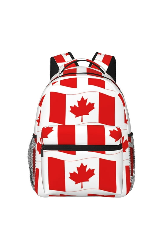 Canada Pattern Casual Backpack for School, Work, Travel Adjustable Straps, Multiple Compartments Ergonomic Design, Fits Laptops and Tablets