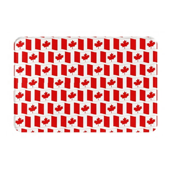 Rateoe Canada Pattern Flannel Door Mat Indoor Outdoor Entrance, Waterproof All-Weather Doormat,Fade Resistant, Low Profile Entryway Mat 16x24in