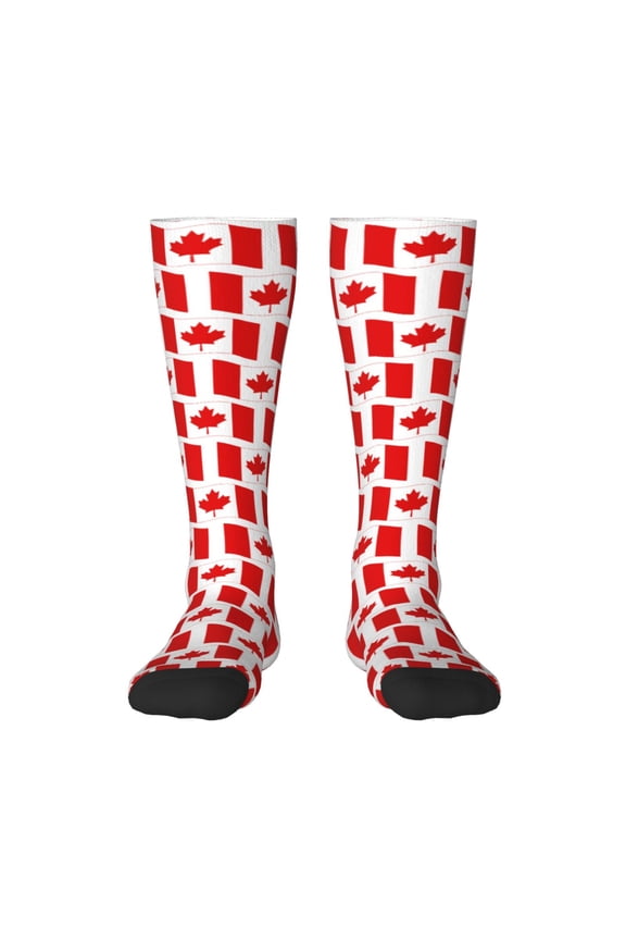 Canada Pattern Women’s Knee High Crew Socks,Trouser Socks Comfortable, Breathable, Moisture-Wicking and Soft