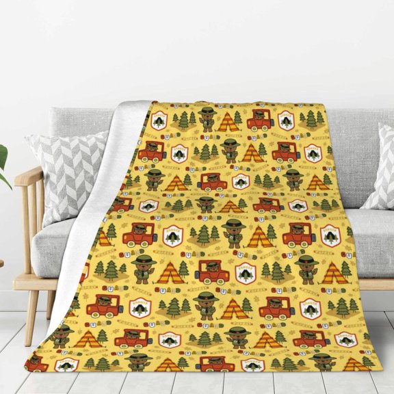 Rateoe Car Tent Trees Pattern Flannel Throw Blanket, Ultra-soft Blanket for Bed, Couch, Car, Hypoallergenic Anti-pilling blanket-40"x30"(Vertical)