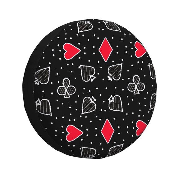 Rateoe Card Suits Pattern Tire Cover Wheel Protectors Weatherproof Wheel Covers Universal Fit for Trailer Rv SUV Truck Camper Travel Trailers Accessories-14 inch
