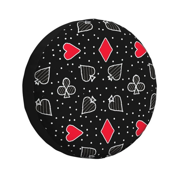 Rateoe Card Suits Pattern Tire Cover Wheel Protectors Weatherproof Wheel Covers Universal Fit for Trailer Rv SUV Truck Camper Travel Trailers Accessories-15 inch