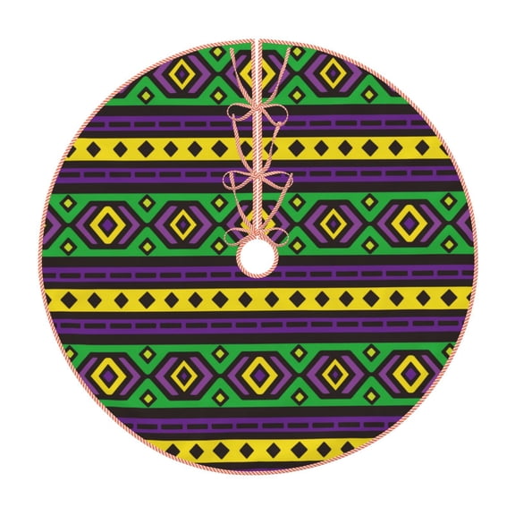 Rateoe Carnival Mardi Gras Pattern Christmas Tree Skirt with Ties , Christmas Tree Decorations, Farmhouse Christmas Decor Xmas Holiday Decorations-36"