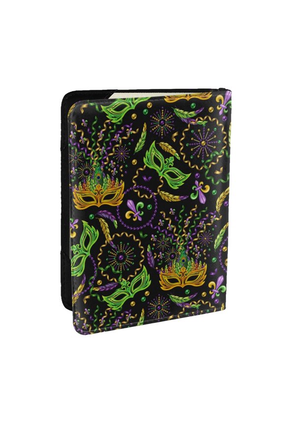 Carnival Mardi Gras3 Pattern Passport Holder Wallet Leather Mulit-purpose Travel Wallet Credit Cards Case ,Passport Cover for Women Men-6.5 in
