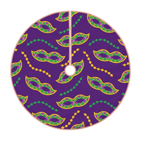 Rateoe Carnival Masks and Beads Pattern Christmas Tree Skirt with Ties , Christmas Tree Decorations, Farmhouse Christmas Decor Xmas Holiday Decorations-30"