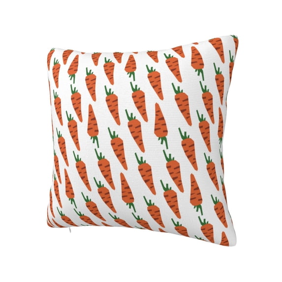 Rateoe Carrot Pattern Throw Pillow Cover Premium Pillow Stuffer Sham Square for Decorative Cushion Bed Couch Sofa(Pillow insert not included)