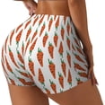 thumbnail image 1 of Rateoe Carrot Printed Power Workout Shorts for Women Tummy Control Squat Proof Ribbed Thick Seamless Scrunch Active Short-Large, 1 of 8
