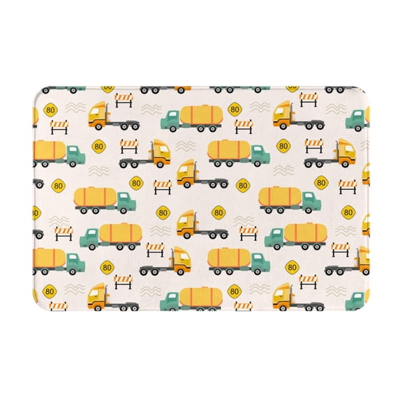 Rateoe Cars Pattern Flannel Door Mat Indoor Outdoor Entrance, Waterproof All-Weather Doormat,Fade Resistant, Low Profile Entryway Mat 16x24in