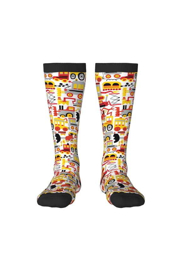 Cars Pattern Women’s Knee High Crew Socks,Trouser Socks Comfortable, Breathable, Moisture-Wicking and Soft