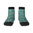 thumbnail image 1 of Rateoe Cars Transportation Pattern Quarter Crew Socks,Toe Seamed Ankle Socks,Cotton Cushioned Breathable Athletic Crew Sports Socks, 1 of 7