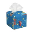 thumbnail image 1 of Rateoe Cartoon Animals 1 Pattern Tissue Box Cover, Modern Square Decorative Leather Facial Paper Case Organizer Holder Dispenser 5X5X5'', 1 of 8