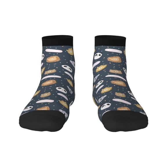 Rateoe Cartoon Animals Pattern Quarter Crew Socks,Toe Seamed Ankle Socks,Cotton Cushioned Breathable Athletic Crew Sports Socks