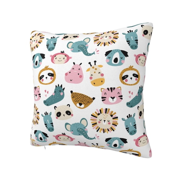 Rateoe Cartoon Animals Pattern Throw Pillow Cover Premium Pillow Stuffer Sham Square for Decorative Cushion Bed Couch Sofa(Pillow insert not included)