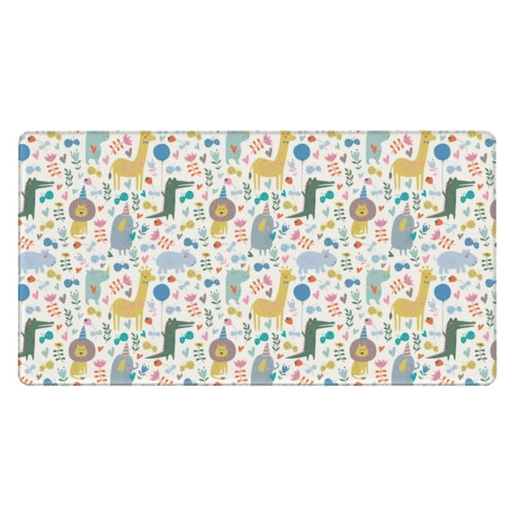 Rateoe Cartoon Animals Print Mouse Pad - Extended Large Gaming Mousepad,Non-Slip Stitched Edge,16x29.5 Inch