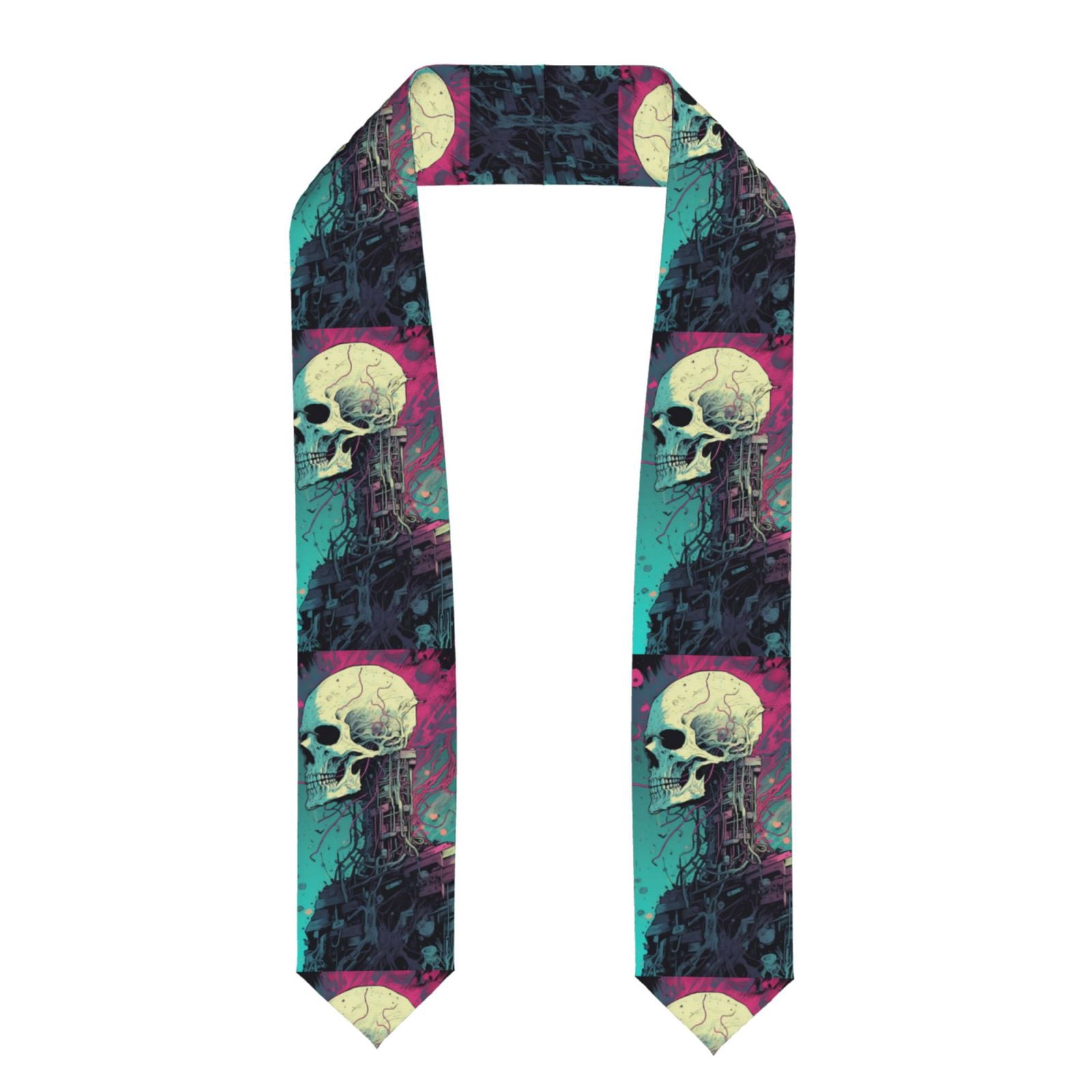 Rateoe Cartoon Art Skull Pattern Graduation Shawl Stole – Elegant Stole ...
